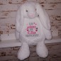 Preview: Hase Stofftier bestickt mit Name und Datum
